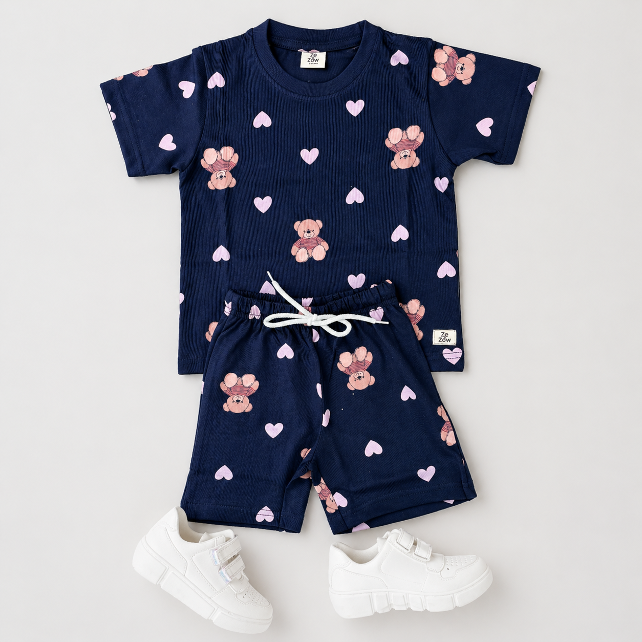 Navy Teddy shorts Co-ord set
