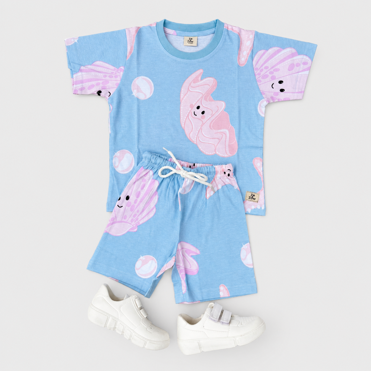 Ocean Blue Shell shorts Co-ord set