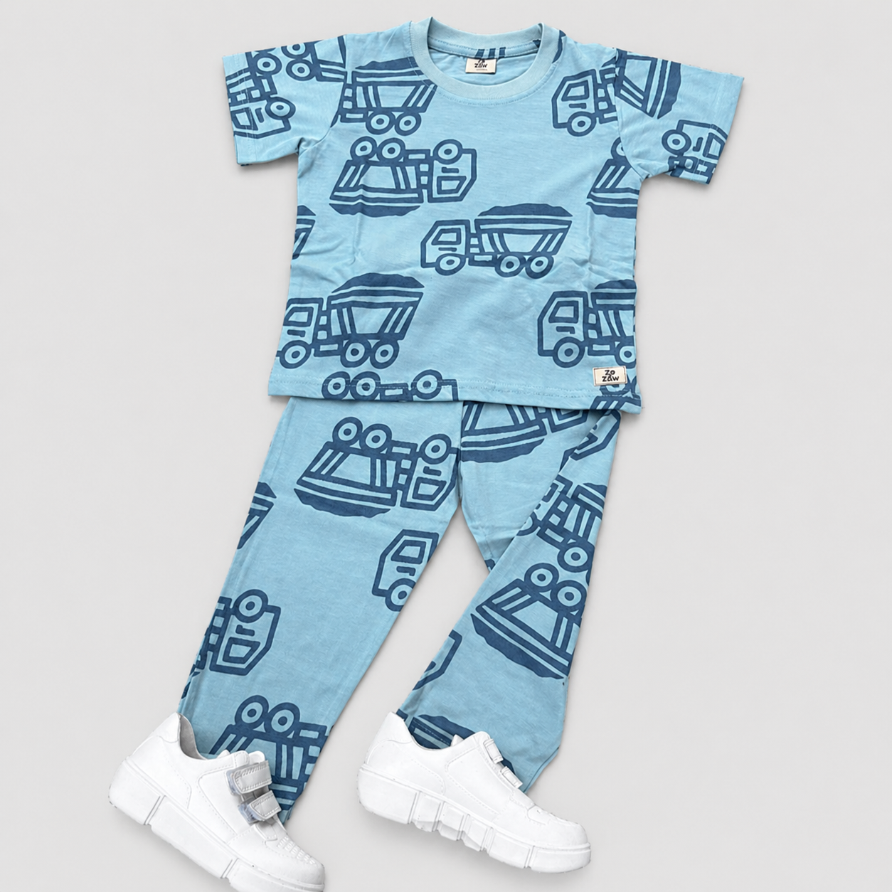 Sky Blue Trucker coord Set