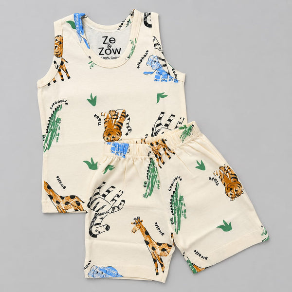 Jungle Journey Sleeveless shorts  Co-ord Set