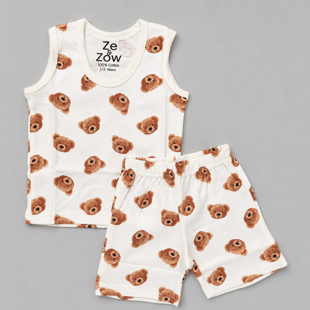 Teddy Hugs Sleeveless Shorts Co-ord Set