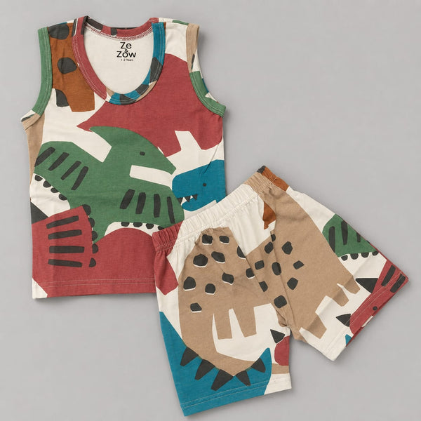 Dino Dash Sleeveless Shorts Co-ord Set