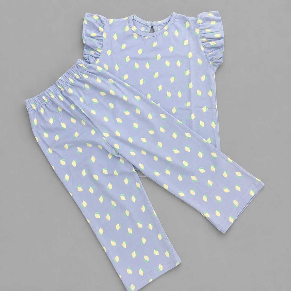 Lemon Breeze Flutter Sleeve Palazzo Set
