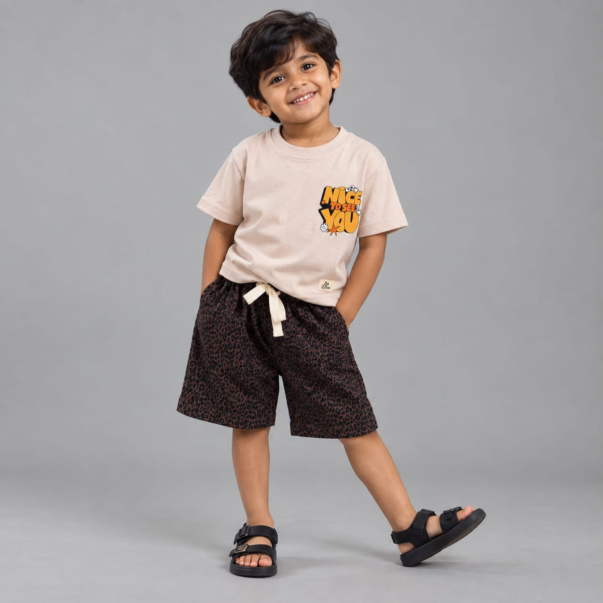 Cocoa Leopard shorts Co-ord set - Unisex