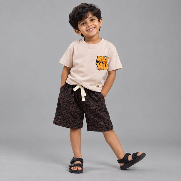 Cocoa Leopard shorts Co-ord set - Unisex