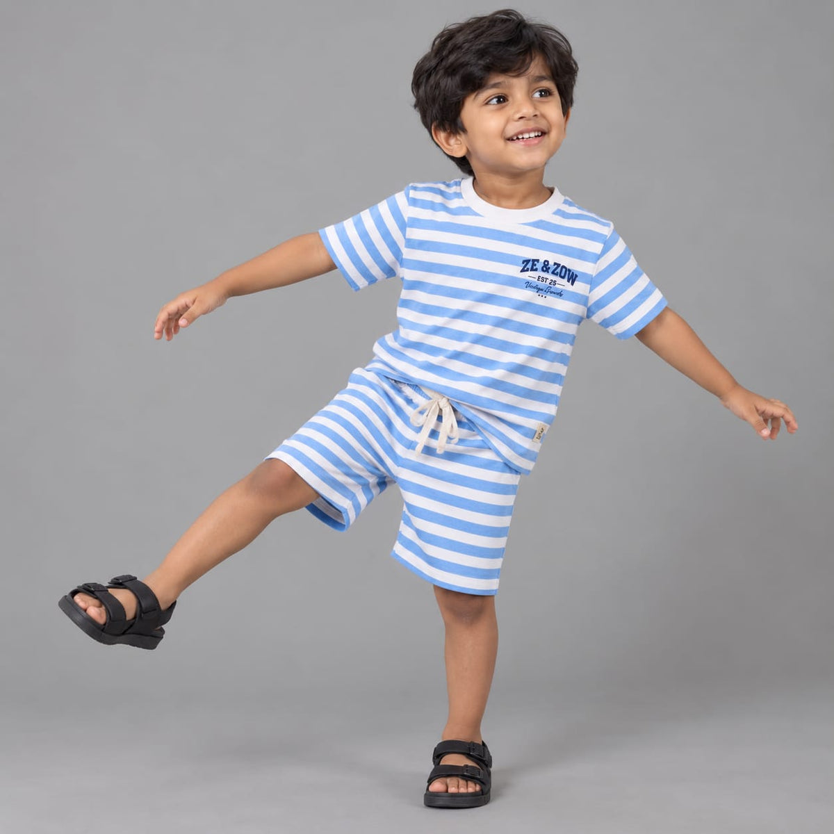 Sky Blue Seaside Stripe Co-ord Set - Unisex
