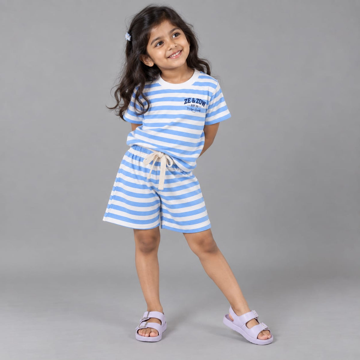 Sky Blue Seaside Stripe Co-ord Set - Unisex