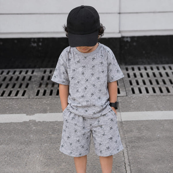 Grey cool shorts Co-ord Set - Unisex