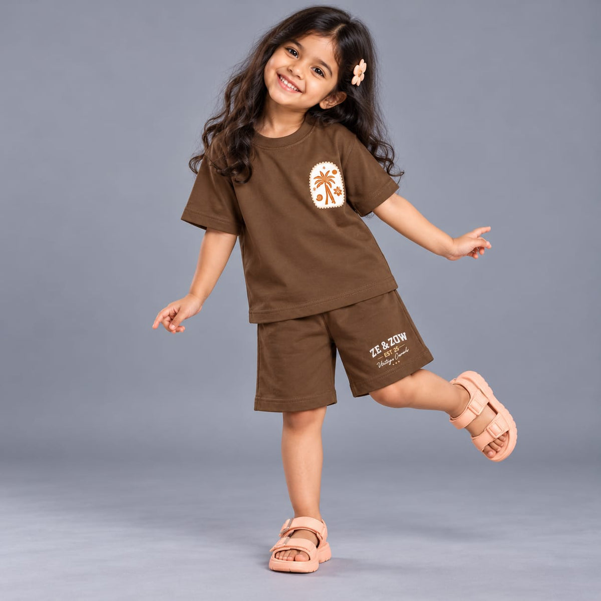 Mocha Palm Relaxed fit Co-ord Set