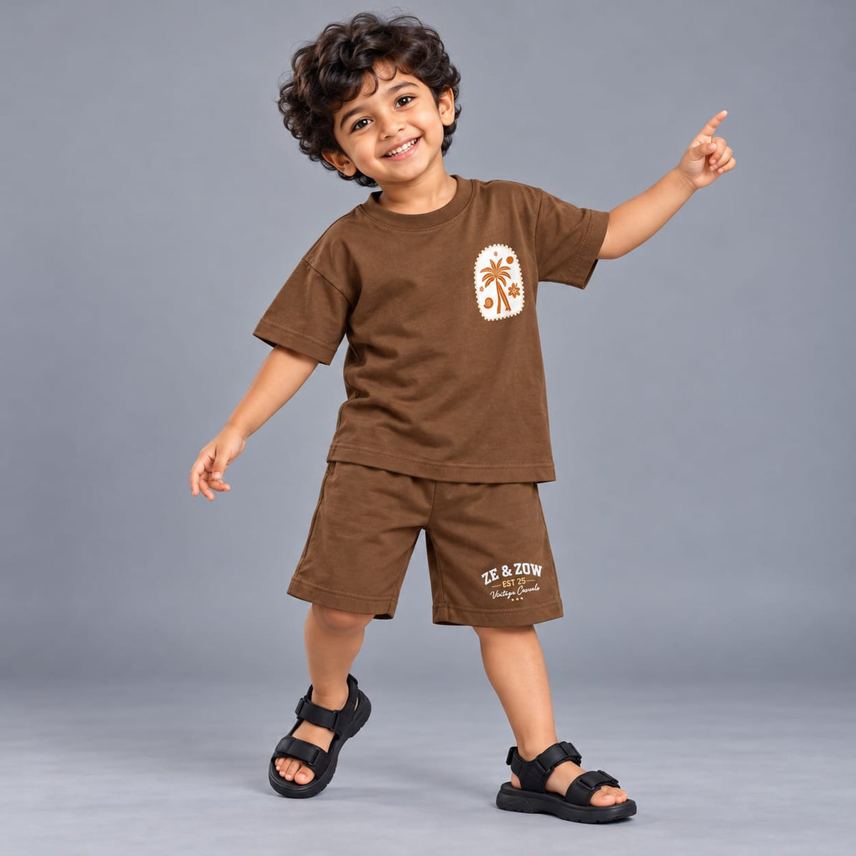 Mocha Palm Relaxed fit Co-ord Set
