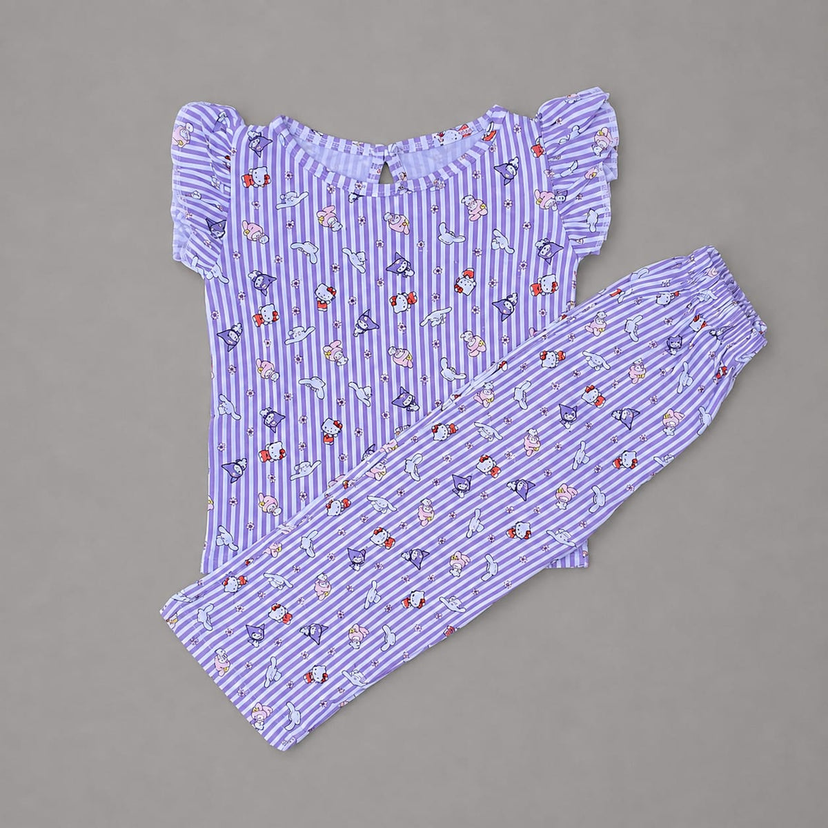Lavender Dream Girls' Flutter Sleeve Palazzo Set