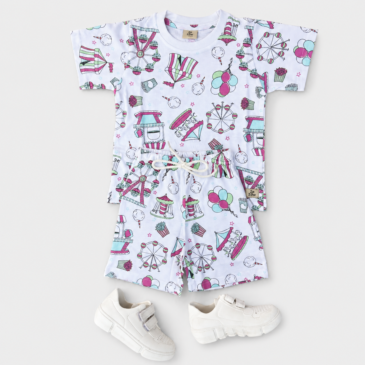 White Carnival short Co-ord Set