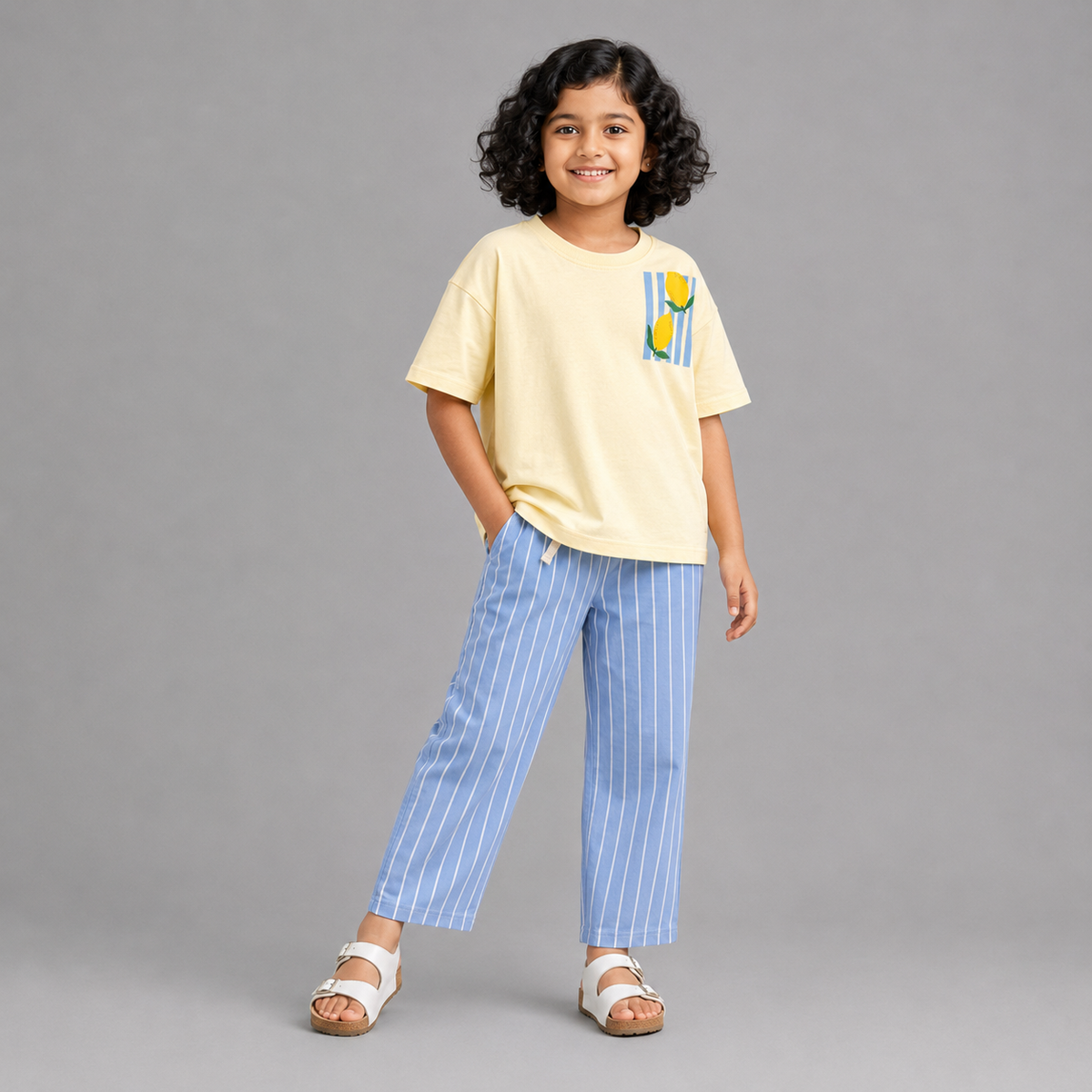 Lemon Days Girls' Relaxed Fit Coord Set