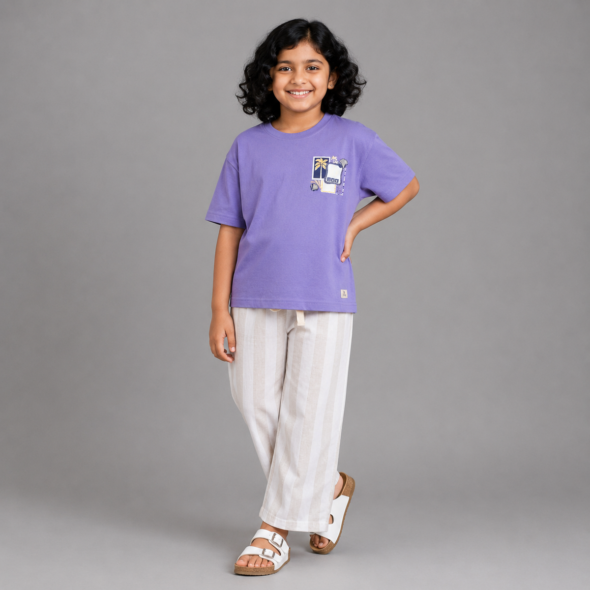 Lavender Breeze Girls' Relaxed Fit Coord Set