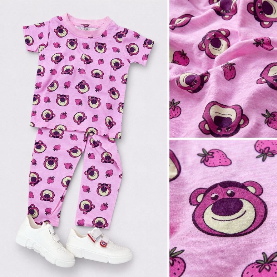 Bear Berry Print Co-ord set - Pink