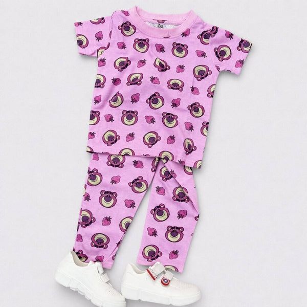 Bear Berry Print Co-ord set - Pink