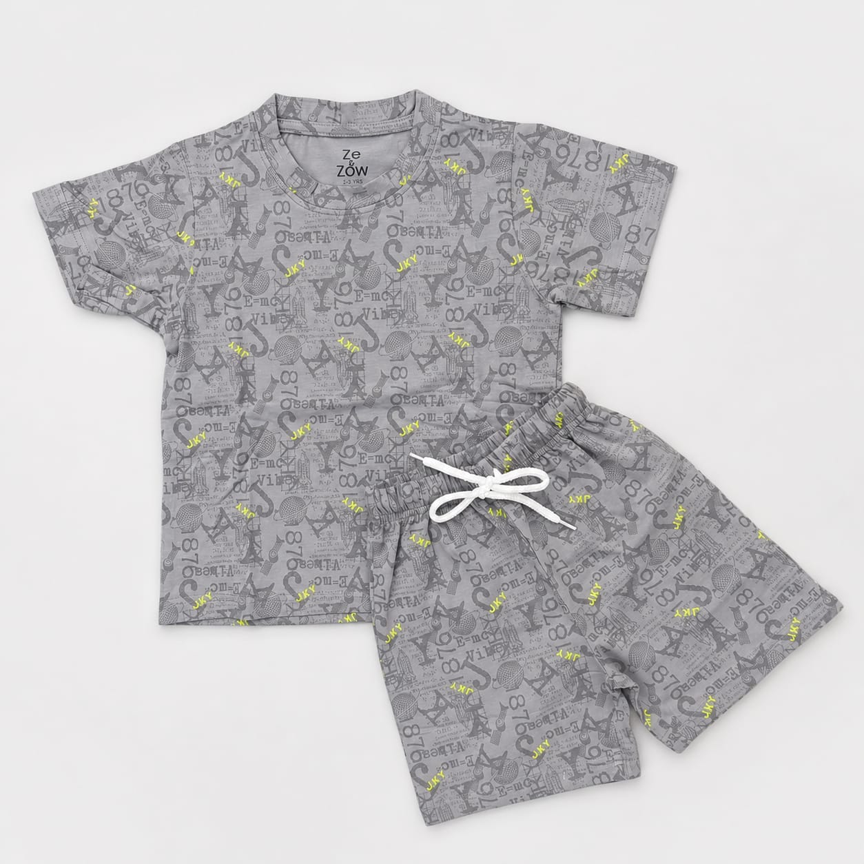 Grey Graffiti Shorts Co-ord Set