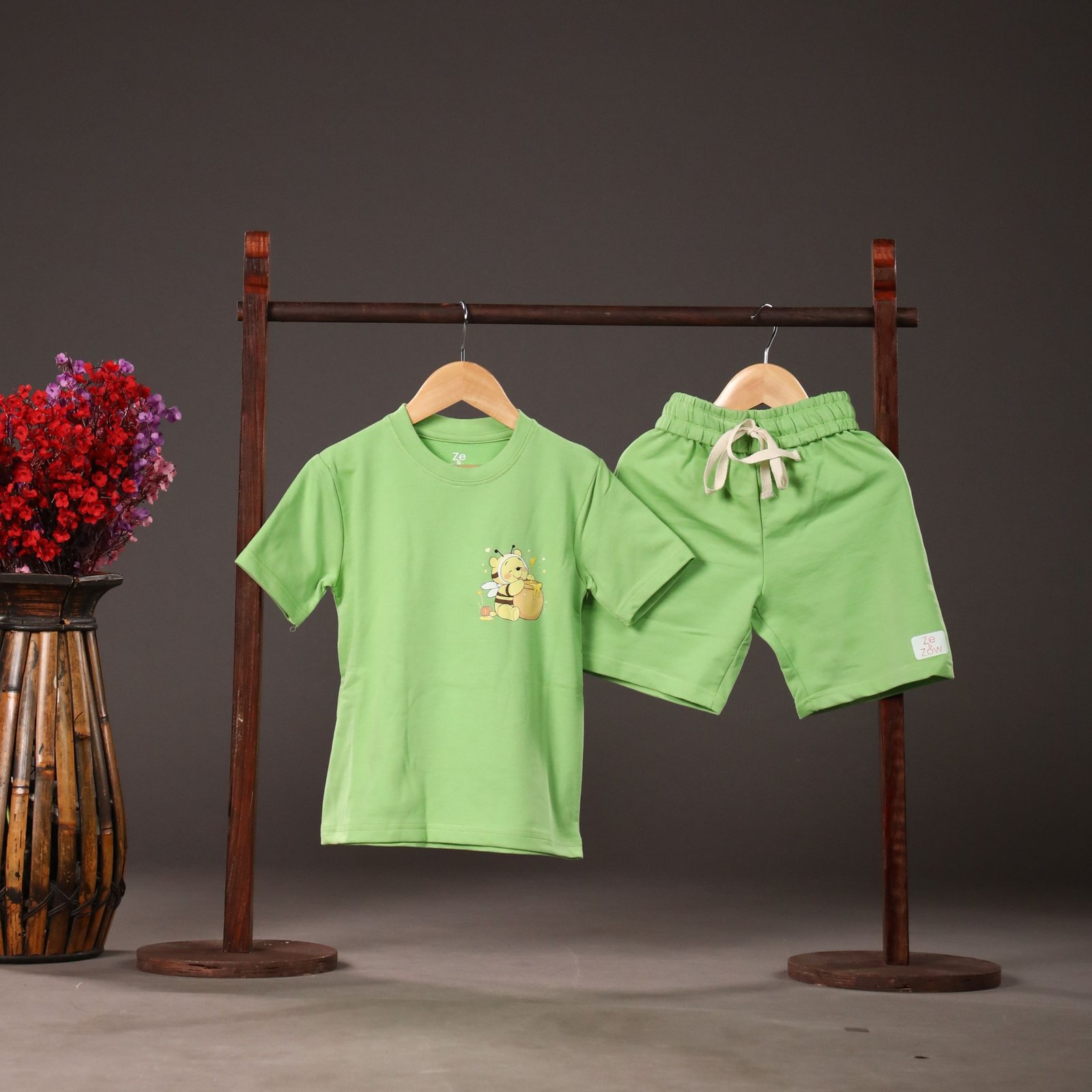 Honey Bear Co-ord Set - Lime green