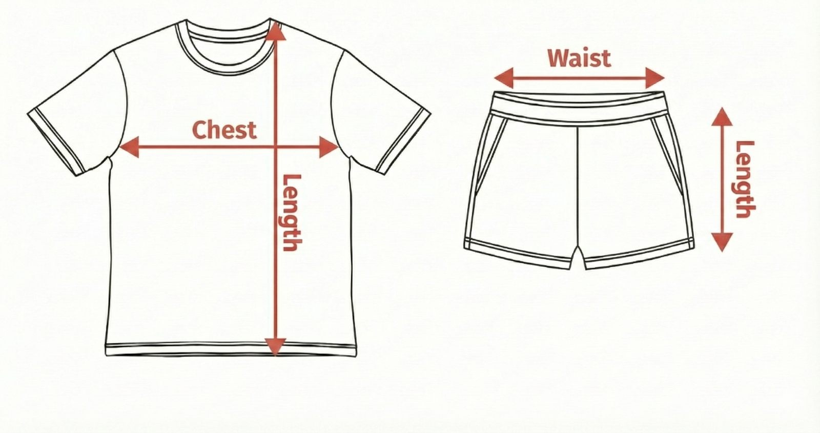T-shirt and Shorts Measurement Guide