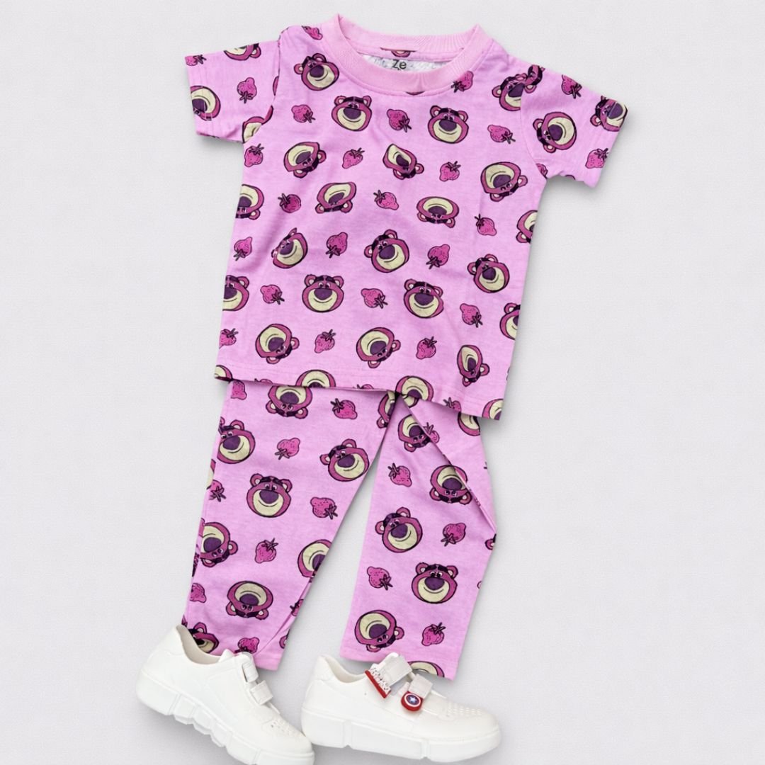 Bear Berry Print Co-ord Set - Pink